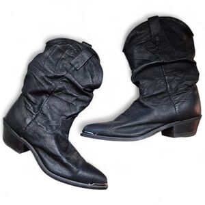 Dingo Slouchy Black Cowboy Boots Womens 8m